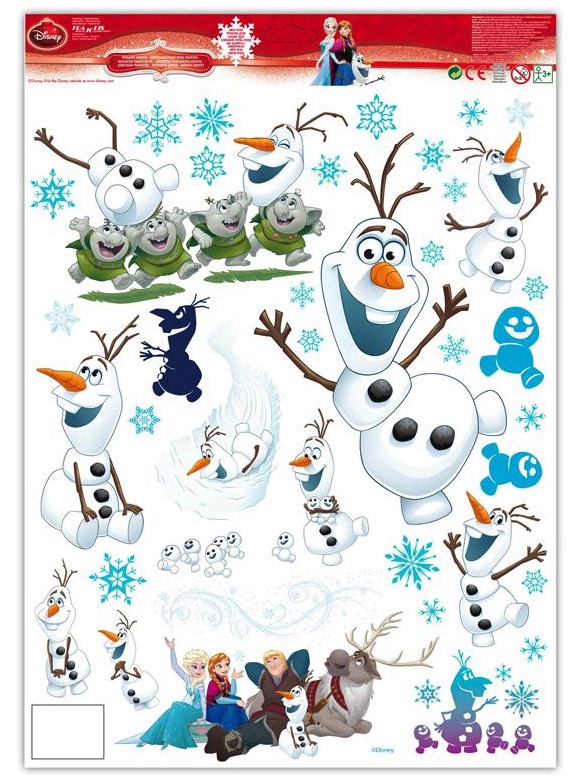 Stickers électrostatiques reine des neiges Olaf pas cher