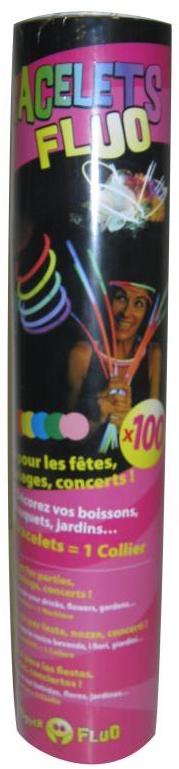 Fête : Tube de 100 bracelets lumineux